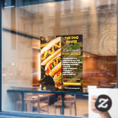 Pas Delicious Hotdogs Restaurant Front Large aan Raamsticker (Cafe Raam)