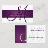 Pas deze achtergrondkleur van het pruimmonogram/DI Visitekaartje (Voorkant / Achterkant)