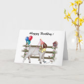 Pas deze Cute Boer Goat Birthday Kaart aan (Gele Bloem)