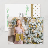 Pas deze  gouden kerstkaart aan (Voorkant / Achterkant)