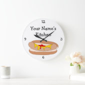 Pas deze Hete Dog in Bun Food Graphic aan Grote Klok (Huis)