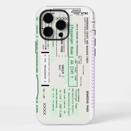 Pas deze instapkaart van luchtvaartmaatschappij aa iPhone hoesje (Achterkant)