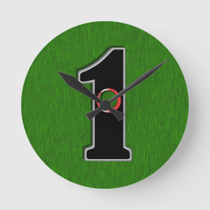 Pas deze Lucky Golfer Hole in één ontwerp aan! Ronde Klok