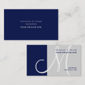 Pas deze monogram/DIY achtergrondkleur aan Visitekaartje (Voorkant / Achterkant)