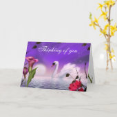 Pas deze prachtige zwaan wenskaart aan kaart (Gele Bloem)