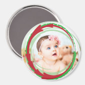 Pas deze Ronde Kerstfoto Magnet aan (Voorkant / Achterkant)