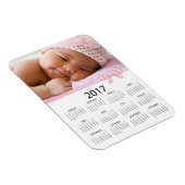 Pas deze Roze Foto 2017 Mini Calendar aan Magneet (Rechterzijde)