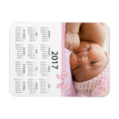 Pas deze Roze Foto 2017 Mini Calendar aan Magneet (Horizontaal)