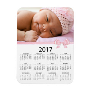 Pas deze Roze Foto 2017 Mini Calendar aan Magneet