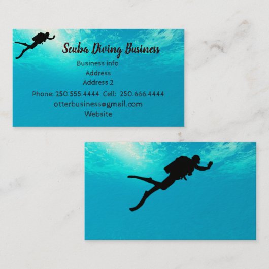 Pas deze Scuba Diving Business aan Visitekaartje (Voorkant / Achterkant)