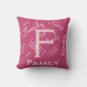 Pas deze sjabloon, MONOGRAM, FAMILIE, NAAM aan Kussen