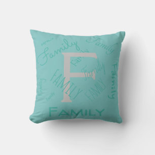 Pas deze sjabloon, MONOGRAM, FAMILIE, NAAM aan Kussen