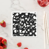 Pas deze zwart-wit Splatter Paint Art aan Servetten (Insitu)
