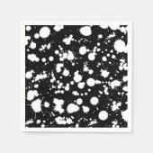 Pas deze zwart-wit Splatter Paint Art aan Servetten (Voorkant)