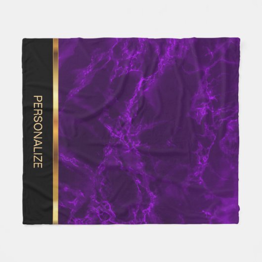 Pas diep Paarse marmer en goud aan Fleece Deken (Voorkant (Horizontaal))