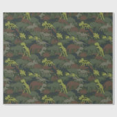 Pas Dinosaur Silhouette Camouflaged Birthday aan Cadeaupapier (Vlak)