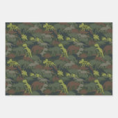 Pas Dinosaur Silhouette Camouflaged Birthday aan Inpakpapier Vel (Voorkant)