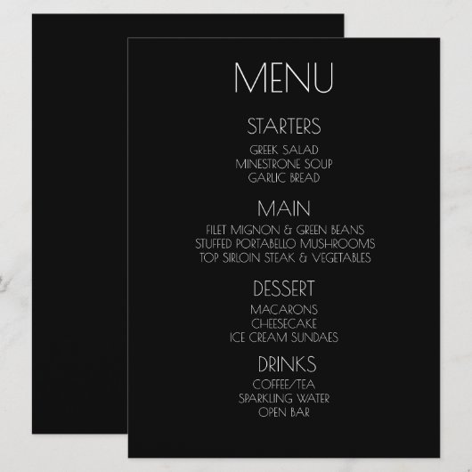 Pas dit aan - Maak je eigen aangepaste menu (Voorkant / Achterkant)