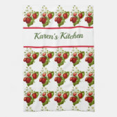 Pas dit aardbeienpatroon Kitchen aan Theedoek (Verticaal)
