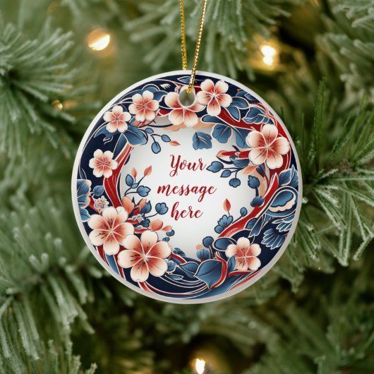 Pas dit Chiyogami-Ornament aan Keramisch Ornament (Boom)