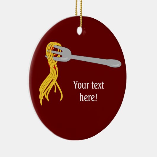 Pas dit grafisch Pasta Spaghetti aan Keramisch Ornament (Rechts)