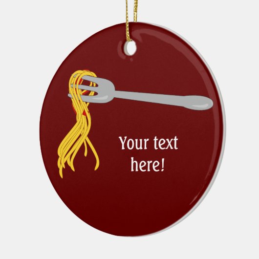 Pas dit grafisch Pasta Spaghetti aan Keramisch Ornament (Links)