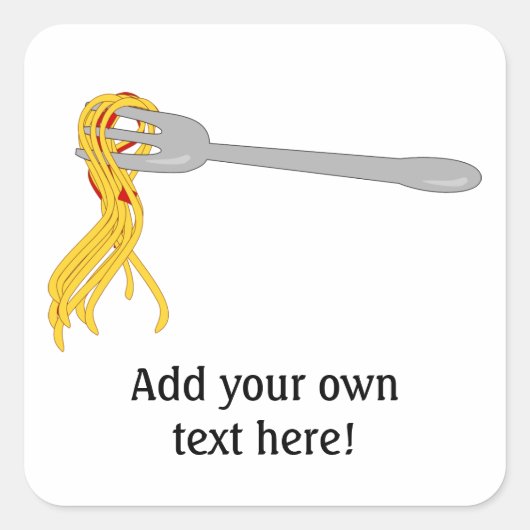 Pas dit grafisch Pasta Spaghetti aan Vierkante Sticker (Voorkant)
