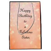 Pas dit Happy Birthday zuster aan Medium Cadeauzakje (Voorkant)