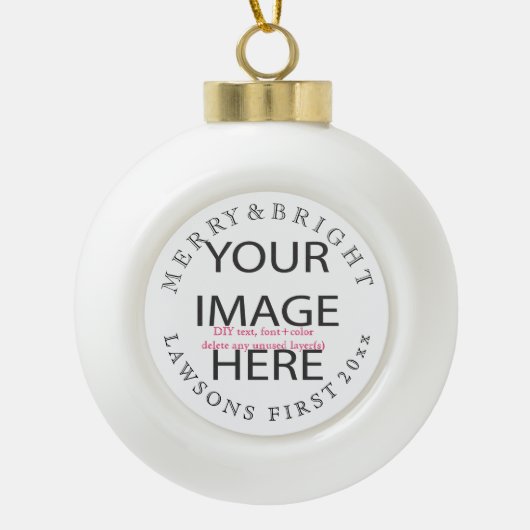 Pas dit keramische bal kerstversiering aan ornament (Voorkant)