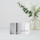 Pas dit monogram diamantstaal bord aan visitekaartje (Staand voorkant)