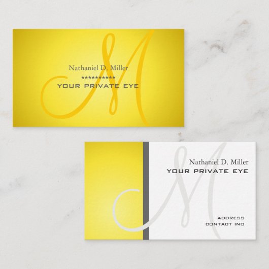 Pas dit monogram visitekaartje aan (Voorkant / Achterkant)