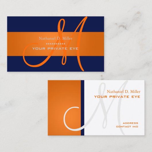 Pas dit monogram visitekaartje aan (Voorkant / Achterkant)