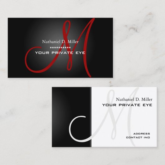 Pas dit monogram visitekaartje aan (Voorkant / Achterkant)