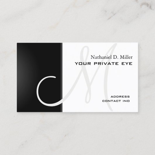 Pas dit monogram visitekaartje aan (Achterkant)