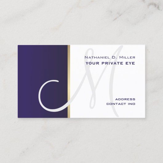 Pas dit monogram visitekaartje aan (Achterkant)