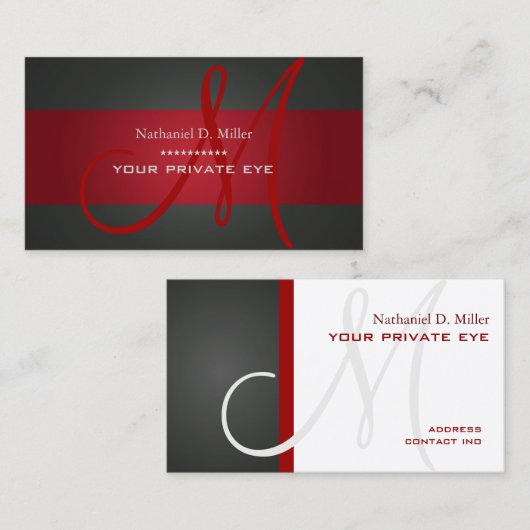 Pas dit monogram visitekaartje aan (Voorkant / Achterkant)