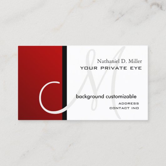 Pas dit monogram visitekaartje aan (Achterkant)