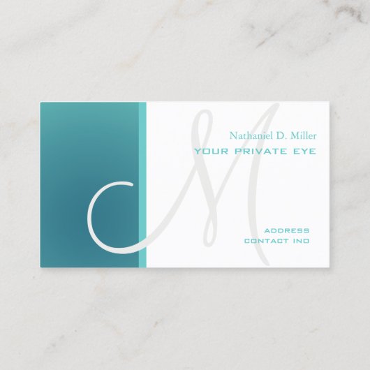 Pas dit monogram visitekaartje aan (Achterkant)