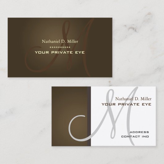 Pas dit monogram visitekaartje aan (Voorkant / Achterkant)