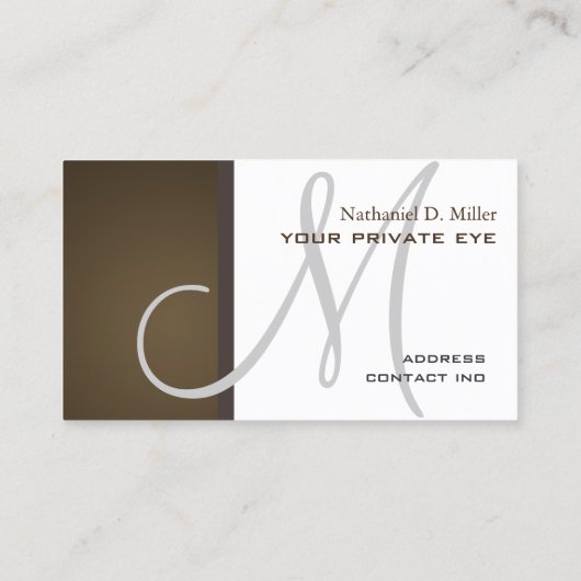 Pas dit monogram visitekaartje aan (Achterkant)