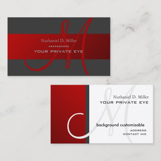 Pas dit monogram visitekaartje aan (Voorkant / Achterkant)