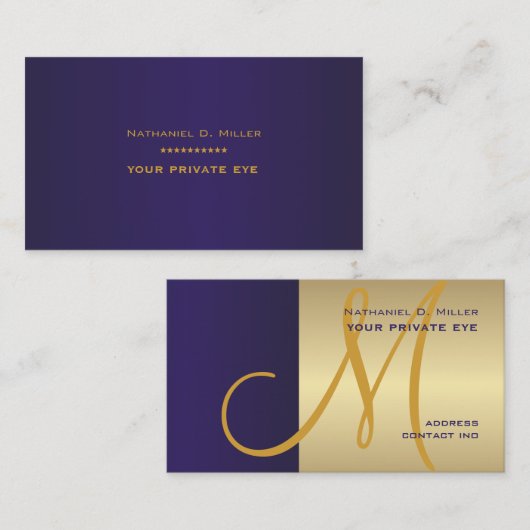 Pas dit monogram visitekaartje aan (Voorkant / Achterkant)