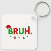 Pas dit ontwerp aan: Bruh-meme Leuk Kerstfeest Sleutelhanger (Achterkant)