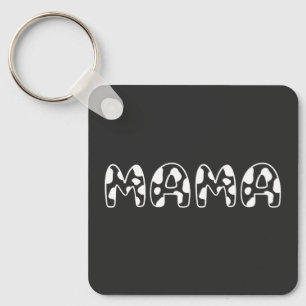 Pas dit ontwerp aan: Cow Mama Verjaardag Sleutelhanger