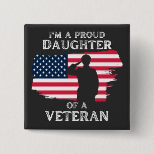 Pas dit ontwerp aan: Ik ben een trotse dochter Vierkante Button 5,1 Cm