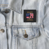 Pas dit ontwerp aan: Ik ben een vader Opa Vierkante Button 5,1 Cm (In situ)
