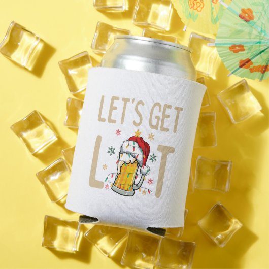 Pas dit ontwerp aan: Let's Get Lit Kerstman Hoed Blikjeskoeler (Insitu Zomer)