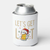 Pas dit ontwerp aan: Let's Get Lit Kerstman Hoed Blikjeskoeler (Blikje Voorkant)