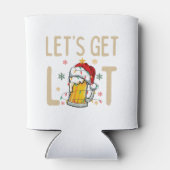 Pas dit ontwerp aan: Let's Get Lit Kerstman Hoed Blikjeskoeler (Achterkant)