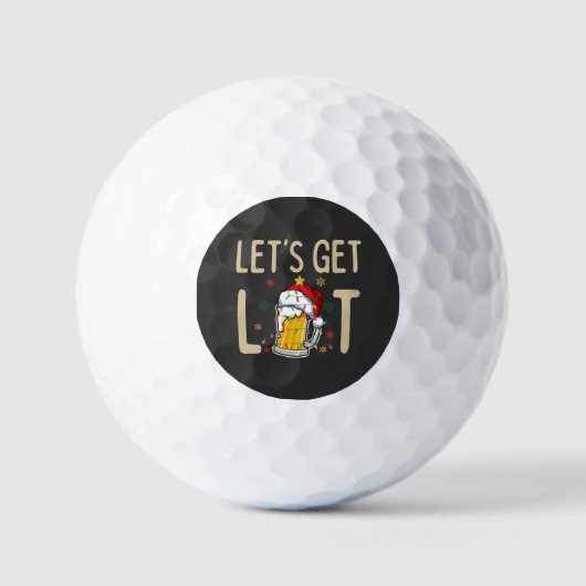 Pas dit ontwerp aan: Let's Get Lit Kerstman Hoed Golfballen (Voorkant)